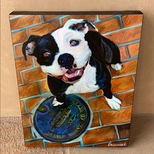 Adorable dog canvas wall art. Brand new